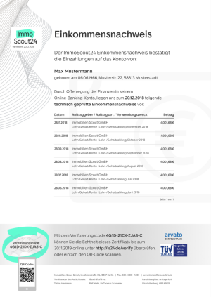 Einkommensnachweis mit MieterPlus ImmoScout24