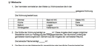 Mietvertrag - Muster & Vorlage für Wohnung oder Haus